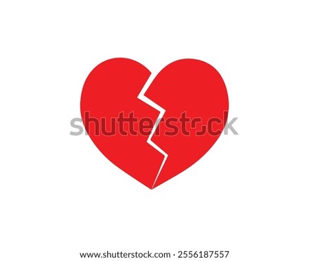 Broken Hearts vector icon. Art, breakup, broken, couple, divorce, emoji, feeling, heart, heartbreak, hurt, icon, marriage, pain, partner, relationship, symbol, tragic and vector.