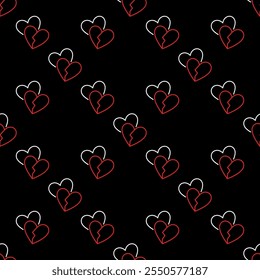 Broken Hearts vector Love Sorrow concept minimalistic seamless pattern