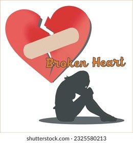 broken heart,vector,Heart Broken tshirt design for your business,Illustration Vector Graphic
