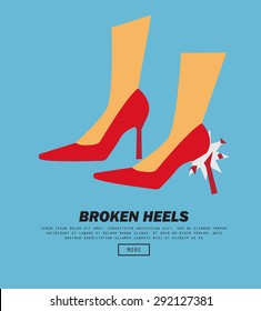 Broken Heels, vector illustration