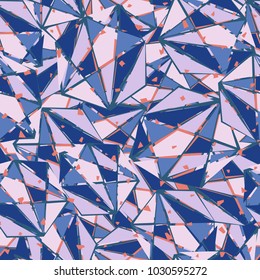Broken heptagons in random order. Seamless multi-colored texture.