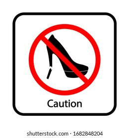 Broken High Heel. Warning Sign. Be Careful.