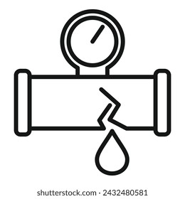 Broken home water pipe icon outline vector. Dishwasher appliance. Dirty home