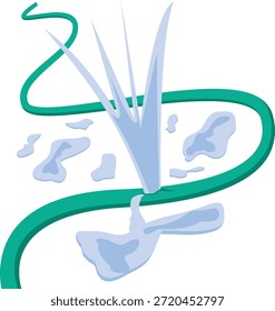 Dibujo de Ilustración vectorial de manguera rota.