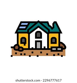 broken house disaster color icon vector. broken house disaster sign. isolated symbol illustration