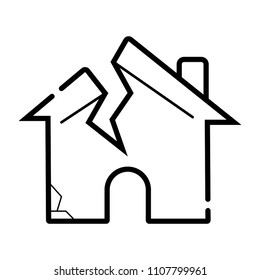 broken house icon vector