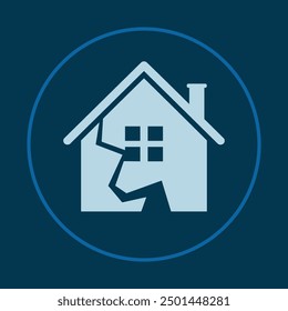 Broken house trendy icon crafty abstract vector illustration qualified artwork beautiful design.eps