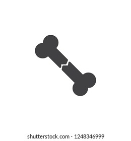 Broken Human Bone vector icon. filled flat sign for mobile concept and web design. Broken bone structure simple solid icon. Symbol, logo illustration. Pixel perfect vector graphics