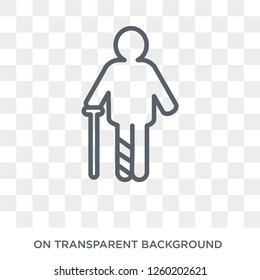 broken human icon. Trendy flat vector broken human icon on transparent background from Feelings collection. High quality filled broken human symbol use for web and mobile