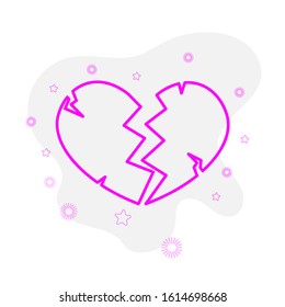 Broken icon design template for valentine's day