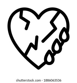 gebrochenes Symbol oder Logo, einzelne Zeichen Symbol, Vektorgrafik - hochwertige Vektorsymbole in schwarzem Stil
