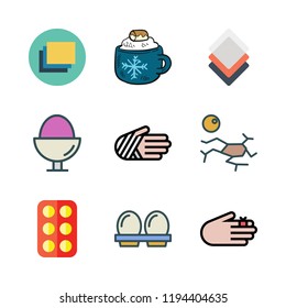 broken icon set. vector set about eggs, layers, drought and injury icons set.