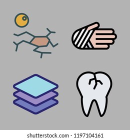 broken icon set. vector set about layers, broken tooth, injury and drought icons set.