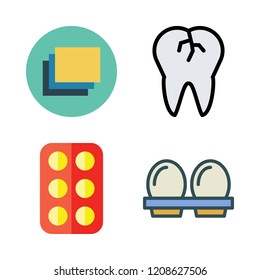 broken icon set. vector set about eggs, broken tooth and layers icons set.