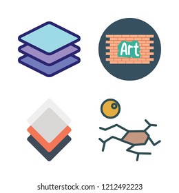 broken icon set. vector set about drought, layers and brickwall icons set.
