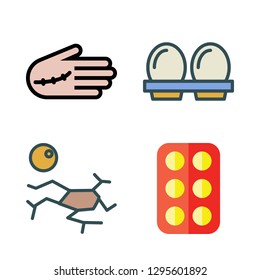 broken icon set. vector set about eggs, drought and injury icons set.