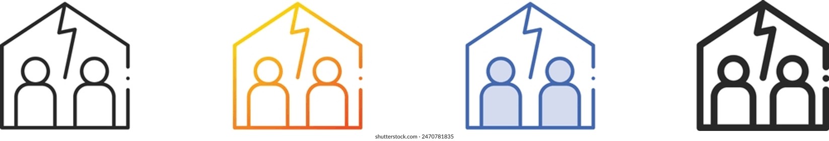 broken icon.Thin Linear, Gradient, Blue Stroke and bold Style Design Isolated On White Background