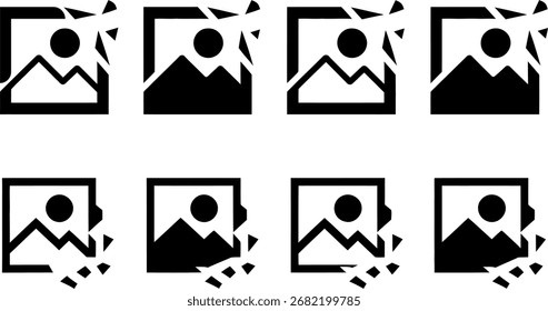 Icono de Imagen roto que representa archivos dañados y problemas de corrupción de datos