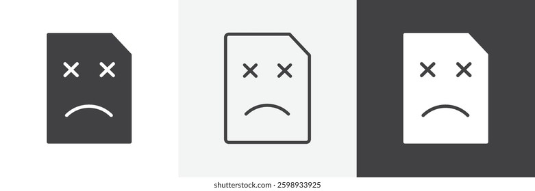 Broken Image icons in Thin line black color. flat simple vector symbols illustration.