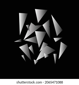 In Stücke zerbrochen Concept Art mit schwarzem Hintergrund. Vektorkunst.