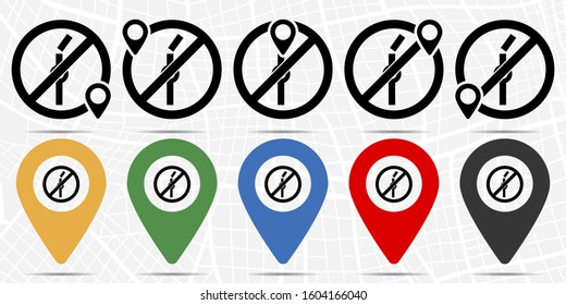 Broken item icon in location set. Simple glyph, flat illustration element of universal theme icons
