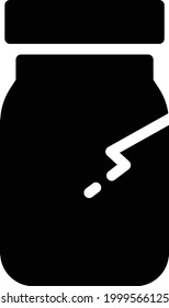 broken jar vector glyph flat icon