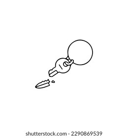 broken key concept vector illustration