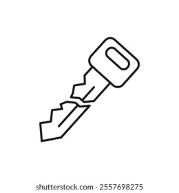 Broken key icon Isolated flat vector in outline