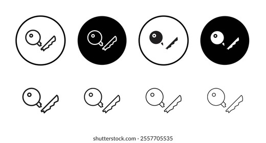 Broken key icon Line Art Logo set