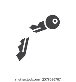 Broken key icon Simple thin line flat symbol