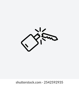 Broken key icon in stroke line.