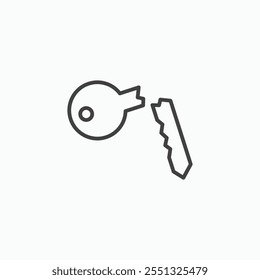 Broken key icon vector illustration. EPS10