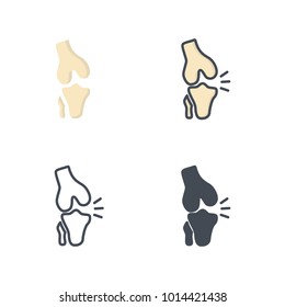 Broken Knee Bone Vector Icon