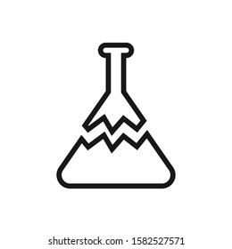 Broken Laboratory Beaker, Erlenmeyer Flask Icon