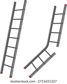 broken ladder vector illustration drawing.
