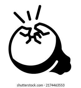 broken lamp empty state single isolated icon with solid shape style