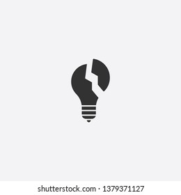 broken lamp icon illustration isolated vector sign symbol