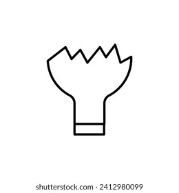 Broken Lamp Vector Icon for Shops and Stores. Suitable for books, stores, shops. Editable stroke in minimalistic outline style. Symbol for design 