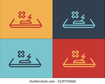 Broken Laptop Logo Template, Simple Flat Icon of laptop,computer,technology
