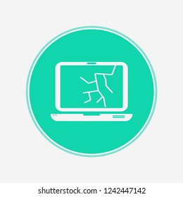 Broken laptop screen vector icon sign symbol