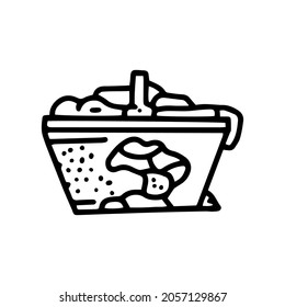 broken laundry basket line vector doodle simple icon