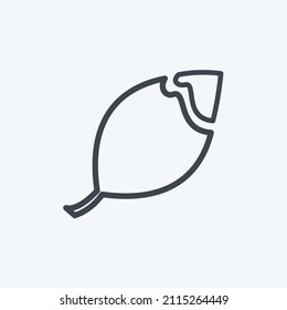 Broken Leaf Icon in trendy line style isolated on soft blue background