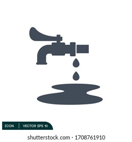 broken leaked faucet icon vector logo template eps 10