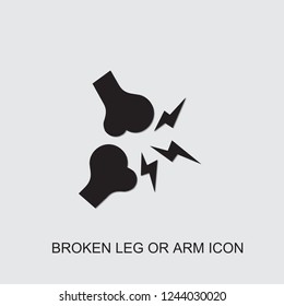 broken leg or arm icon. filled broken leg or arm icon from medicine collection. Use for web, mobile, infographics and UI/UX elements. Trendy broken leg or arm icon.
