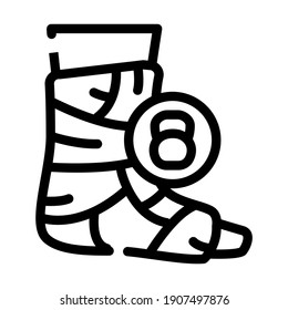 broken leg dull or severe ache line icon vector. broken leg dull or severe ache sign. isolated contour symbol black illustration