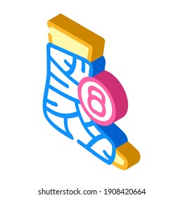 broken leg dull or severe ache isometric icon vector. broken leg dull or severe ache sign. isolated symbol illustration