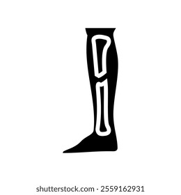 broken leg fracture injury glyph icon vector. broken leg fracture injury sign. isolated symbol illustration