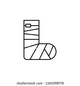 Broken leg icon. Element of medicine physiotherapy of legs icon for mobile concept and web apps. Thin line Broken leg icon can be used for web and mobile