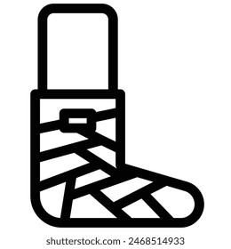 broken leg icon with outline style