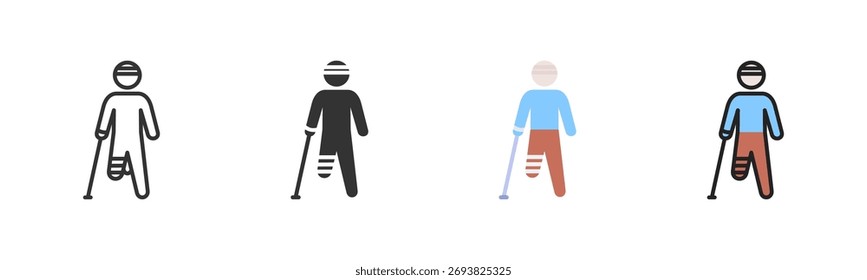 Broken Leg Icon Pack In Multiple Styles